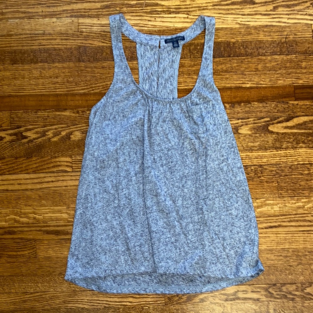 American Eagle Grey Button Racerback Tank